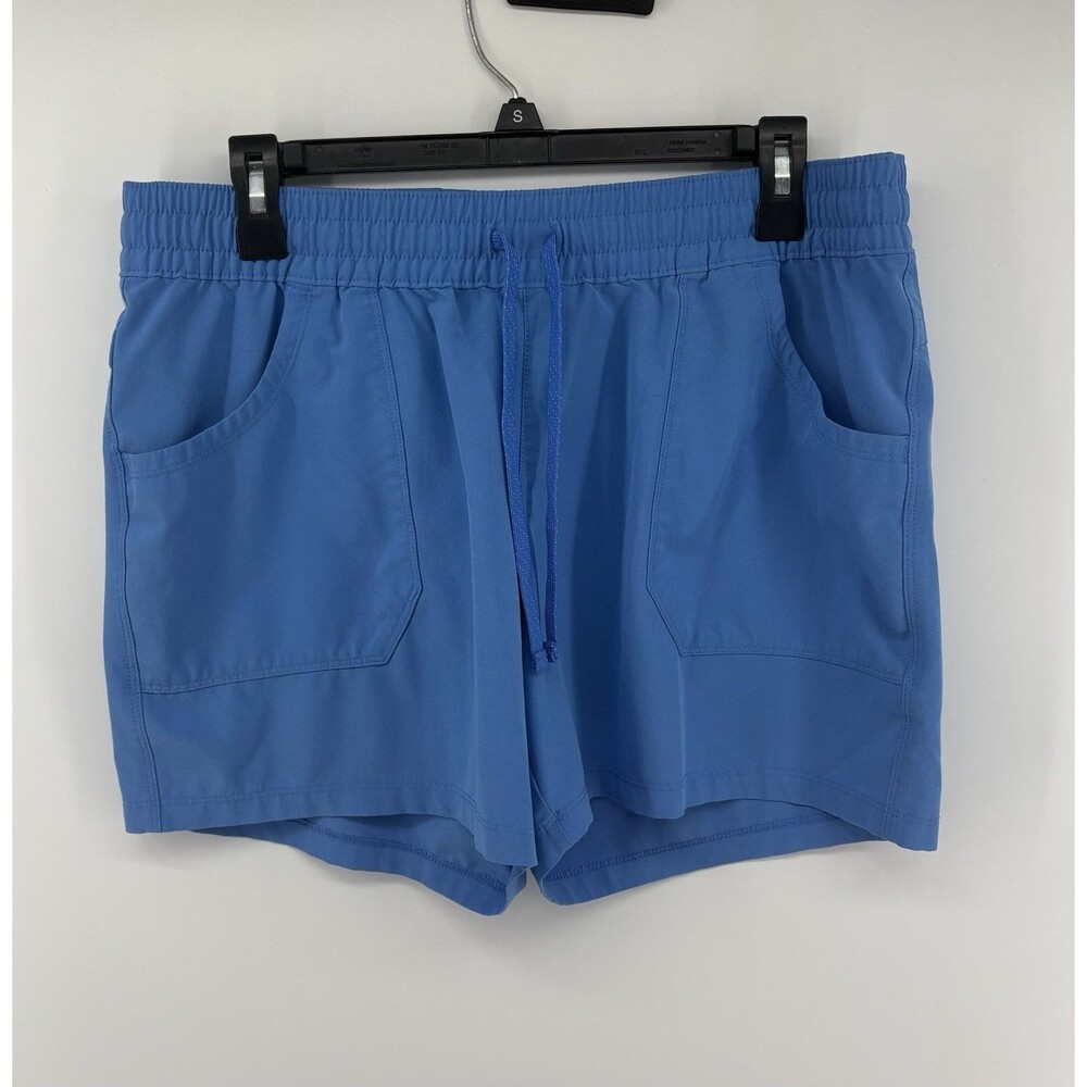 Columbia Blue Outdoor Hiking Athletic Shorts Elastic Drawstring Pockets Size L